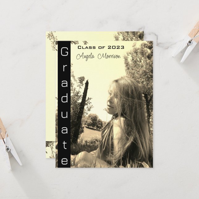 Modern vintage natural Photo Graduation (Front/Back In Situ)