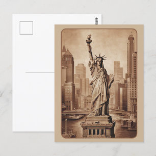Modern Vintage New York City Statue of Liberty NYC Postcard