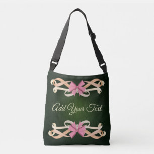 Modern Vintage Pantone with Elegant Pink Bow Tie Crossbody Bag