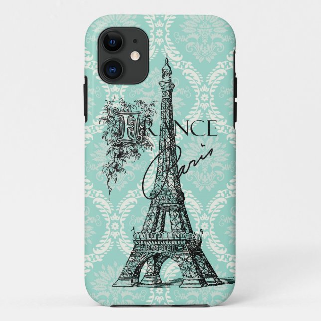 Modern Vintage Paris Eiffel Tower iphone 5 case (Back)