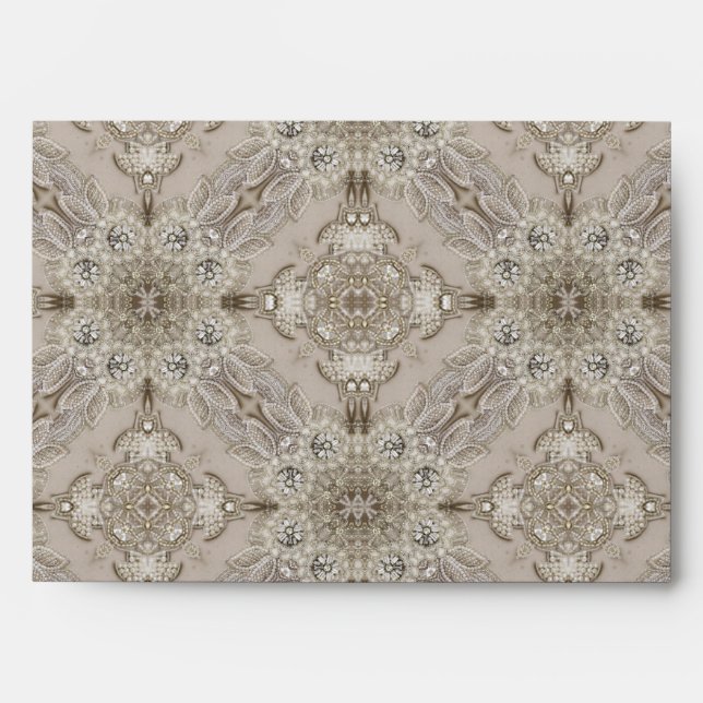 modern vintage paris fashion elegant grey beige  envelope (Front)