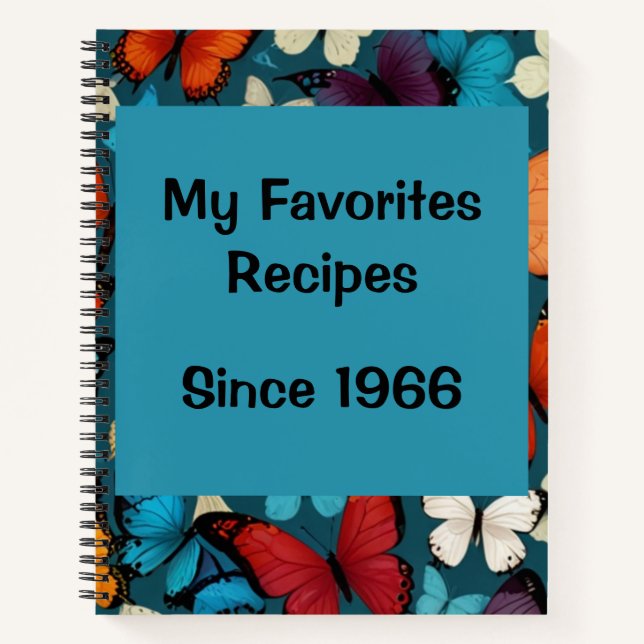 Modern Vintage Personalised Recipe Notebook (Front)