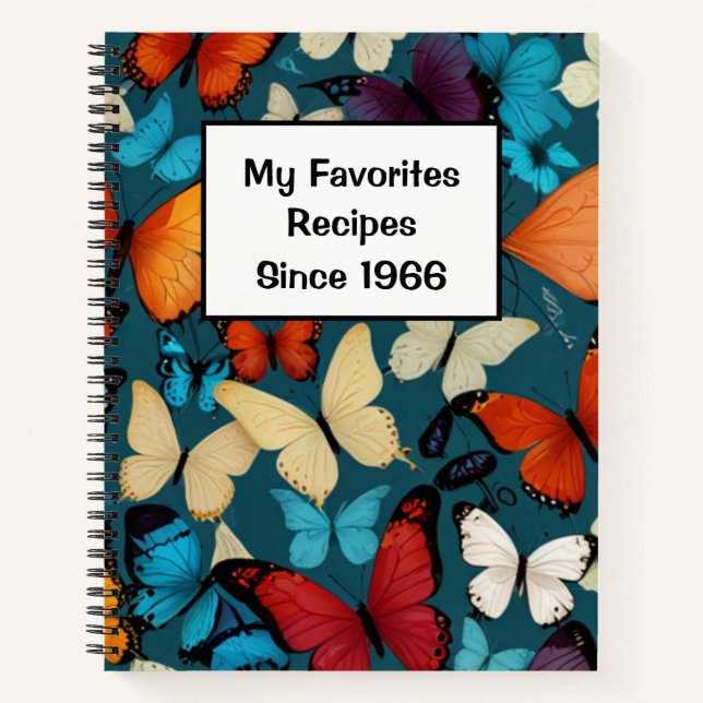 Modern Vintage Personalised Recipe Notebook (Front)