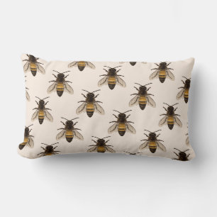Modern Vintage Queen Bee Drawing Cushion