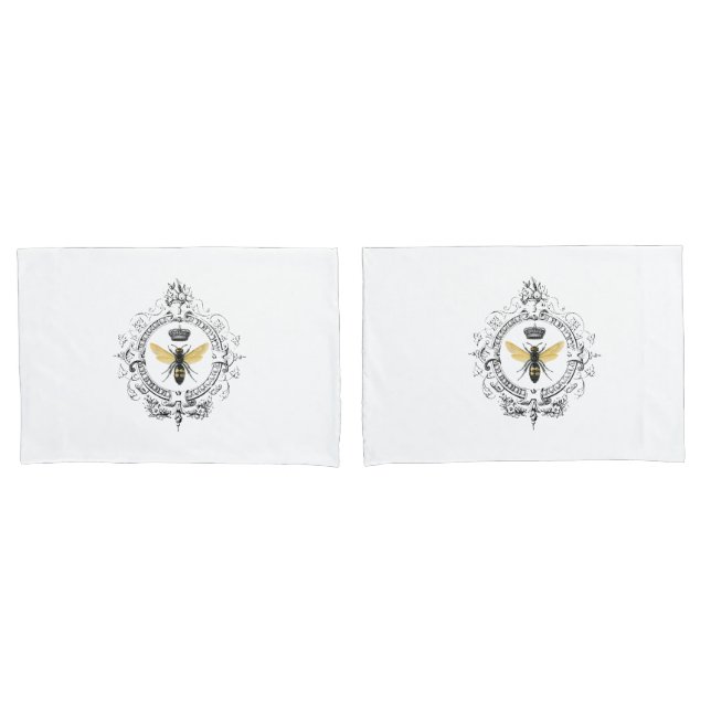 Modern Vintage Queen Bee set of pillowcases (Front-Set)