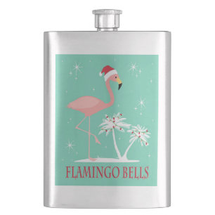 MODERN VINTAGE RETRO CHRISTMAS FLAMINGO HIP FLASK
