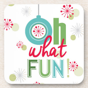 modern vintage retro Christmas typograpahy phrase Coaster