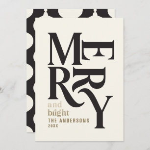 Modern vintage retro Chritsmas black gold Announcement