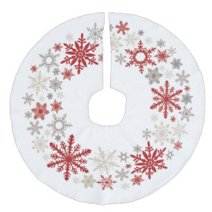 Modern vintage rustic snowflake wreath  monogram faux linen tree skirt