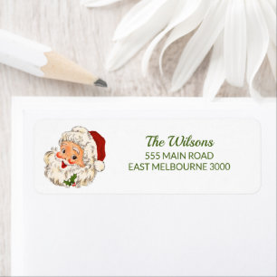 Modern Vintage Santa Cute Return Address  Label Return Address Label