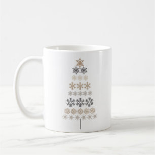modern vintage snowflake Christmas tree Coffee Mug