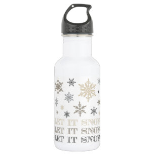 modern vintage snowflakes 532 ml water bottle