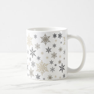 modern vintage snowflakes coffee mug