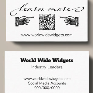 Modern Vintage Social Media QR Code Professional Business Card