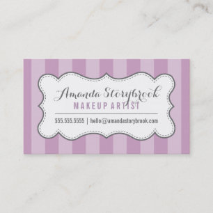 MODERN VINTAGE stripe pattern stylish purple grey Business Card