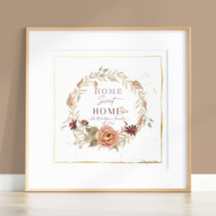 Modern Vintage Style Floral Botanical Watercolor Foil Prints