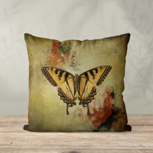 Modern Vintage Swallowtail Butterfly Cushion