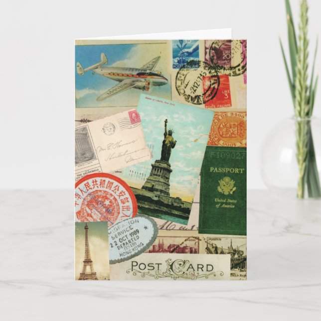 modern vintage travel collage card (Front)