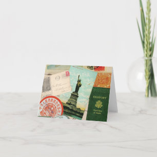 modern vintage travel collage card
