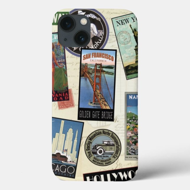 Modern Vintage Travel USA Case-Mate iPhone Case (Back)