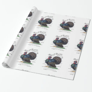 modern vintage Turkey Wrapping Paper