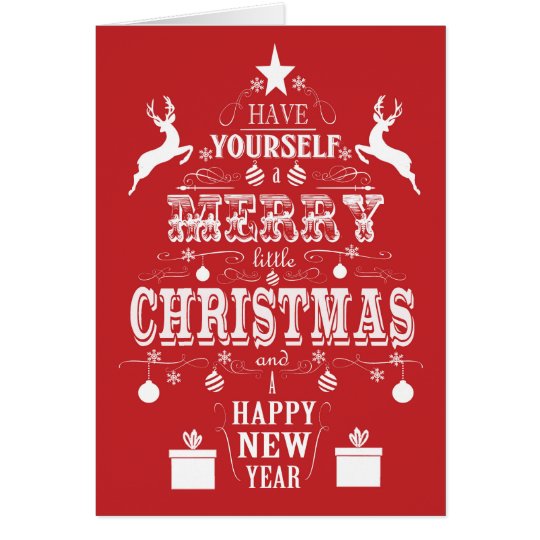modern vintage typography christmas tree card