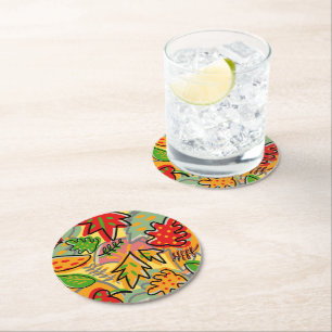 Modern vintage unique gift design for her girly  round paper coaster