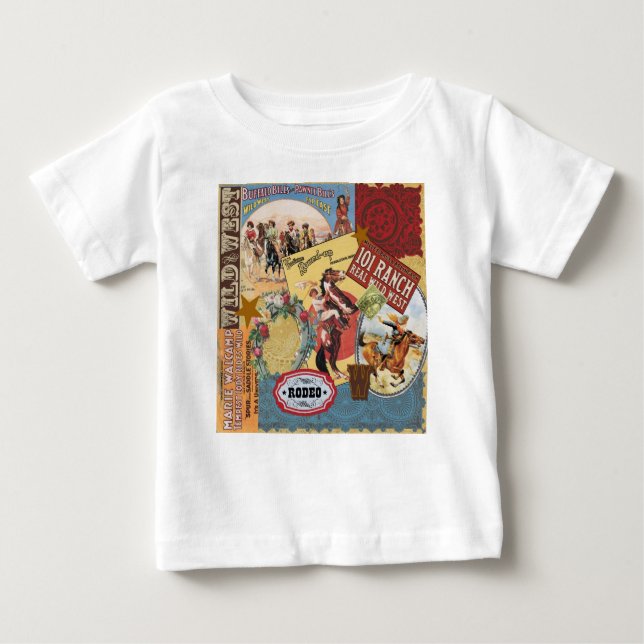 modern vintage western cowgirl baby T-Shirt (Front)