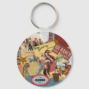 modern vintage western cowgirl key ring