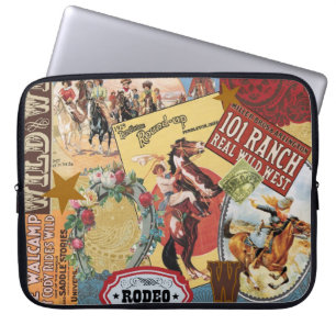 modern vintage western cowgirl laptop sleeve