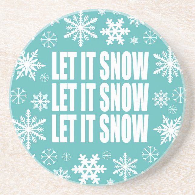 modern vintage whimsical snowflakes coaster (Front)