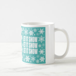 modern vintage whimsical snowflakes coffee mug