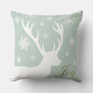 Modern vintage winter Deer pillow