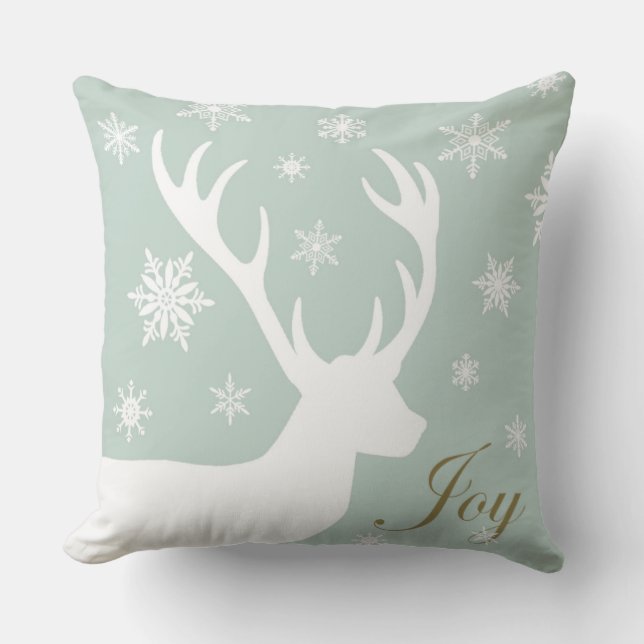 Modern vintage winter Deer pillow (Front)