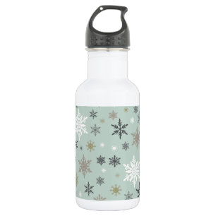 modern vintage winter snowflakes 532 ml water bottle