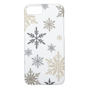 Modern Vintage winter snowflakes Case-Mate iPhone Case