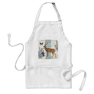modern vintage woodland deer standard apron