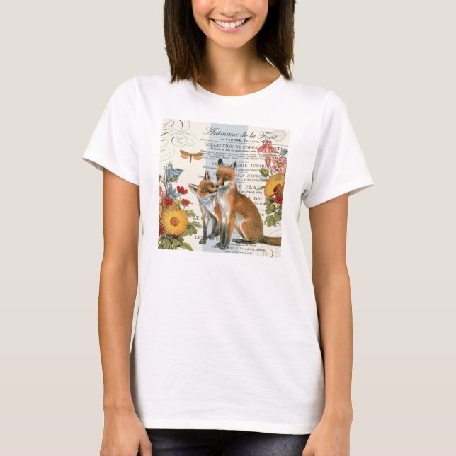 Modern vintage woodland fox T-Shirt (Front)