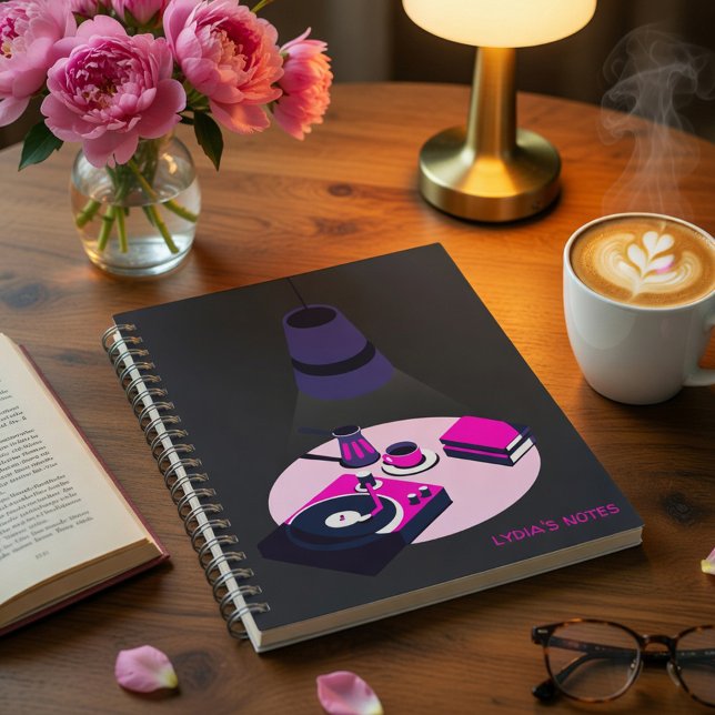Modern Vinyl Coffee Personalised Notebook (Creator Uploaded)