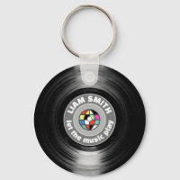 Modern Vinyl Record Logo Keychain