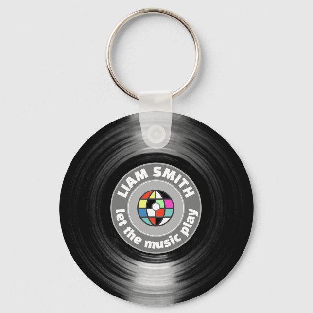 Modern Vinyl Record Logo Keychain  (Front)