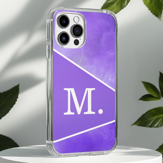 Modern Violet Blue Monogram Case-Mate iPhone Case (Creator Uploaded)
