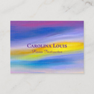 Modern Violet & Golden Ray Abstract Business Card