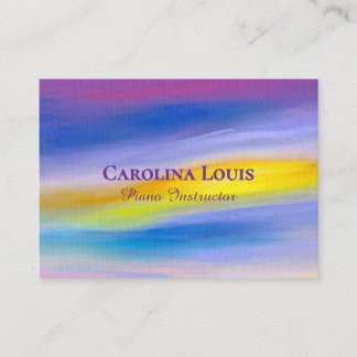 Modern Violet & Golden Ray Abstract Business Card