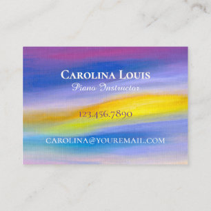Modern Violet & Golden Ray Abstract Business Card