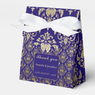 Modern Violet Purple and Gold Pattern Wedding Favour Box