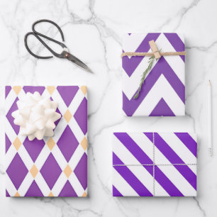 Modern Violet Purple Dynamic Chevron Wrapping Paper Sheet
