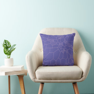Modern Violet Purple Voronoi Geometric Honeycomb T Cushion