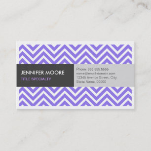 Modern Violet Purple ZigZag Chevron Pattern Business Card