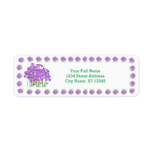 Modern Violet Return Address Label